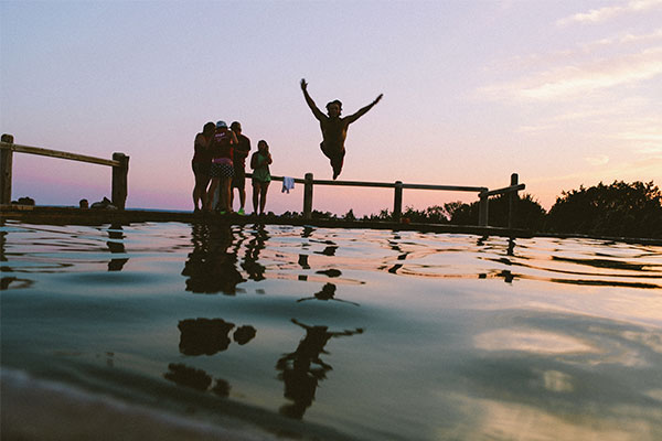 Diving-into-a-pool