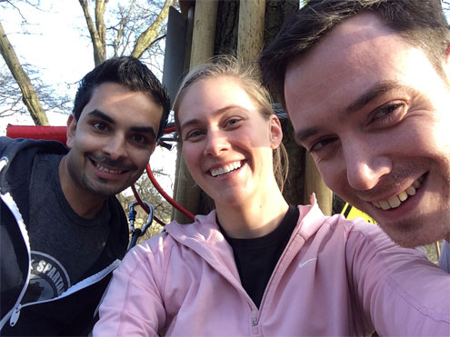 There is always time for a selfie, Hari, Abby and James